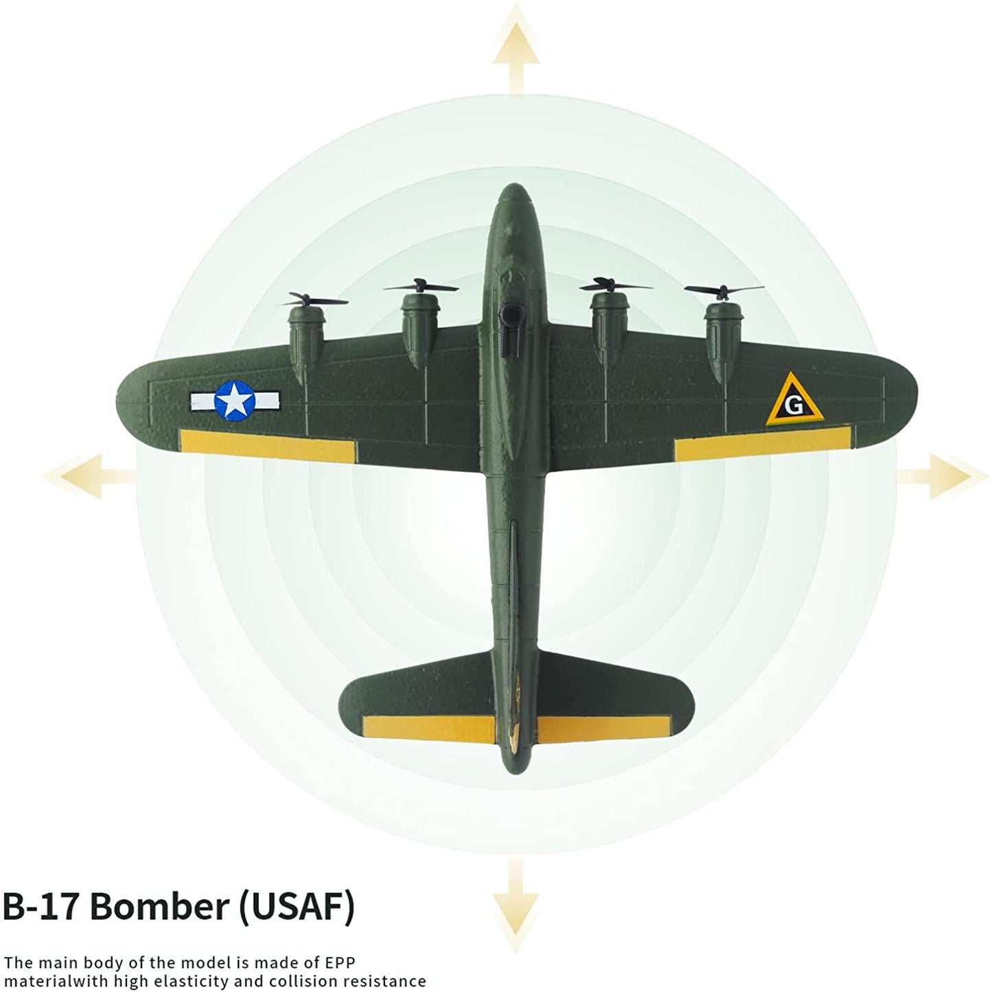 B-17 RC Plane Ready to Fly, Easy to Fly RC Glider for Kids & Beginners, Hobby Remote Control Airplane for Adults, RC Airplanes for Boys