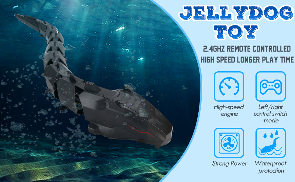Remote Control Python Shark Toys, 2.4G High Simulation Waterproof Python Pool Toys, Outdoor Water Toys for Kids Age 6-12 , Bathtub Swimming Pool RC Boat Toys for 6+ Years Boys & Girls